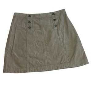 Hollister Tan Corduroy mini skirt with a button-front detail size Small